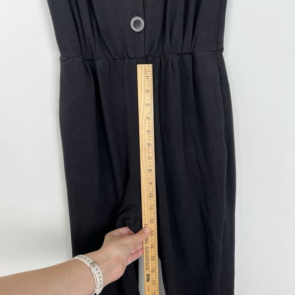 Nooworks Solid Magic Suit Jumpsuit Women Size S Jersey Knit Buttons Skinny Black - Picture 7 of 12